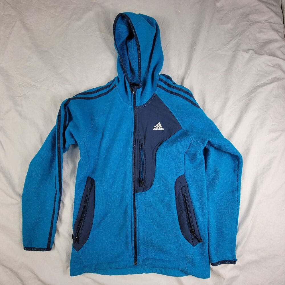 Adidas Adults Medium Blue Track Sweater Casual Outdoors Athletic Long Sleeve